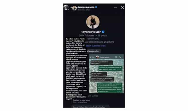 Doğa Lara Akkaya, Tayanç Ayaydın'ın taciz mesajlarını ifşa etti