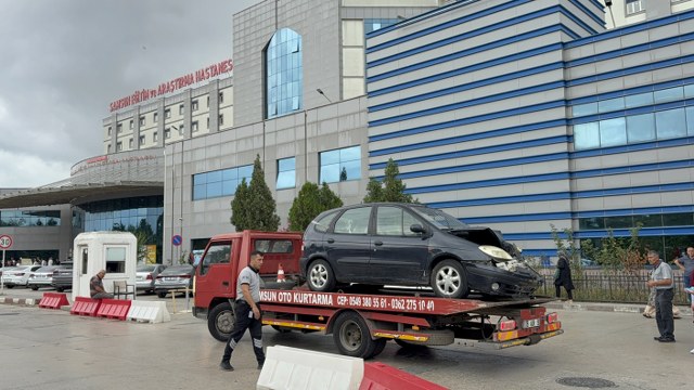 Samsun'da kazada aracı hurdaya döndü! Hastane randevusuna çekiciyle gitti