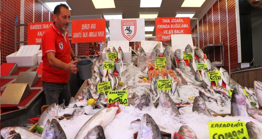 Samsun'da balık tezgahları şenlendi