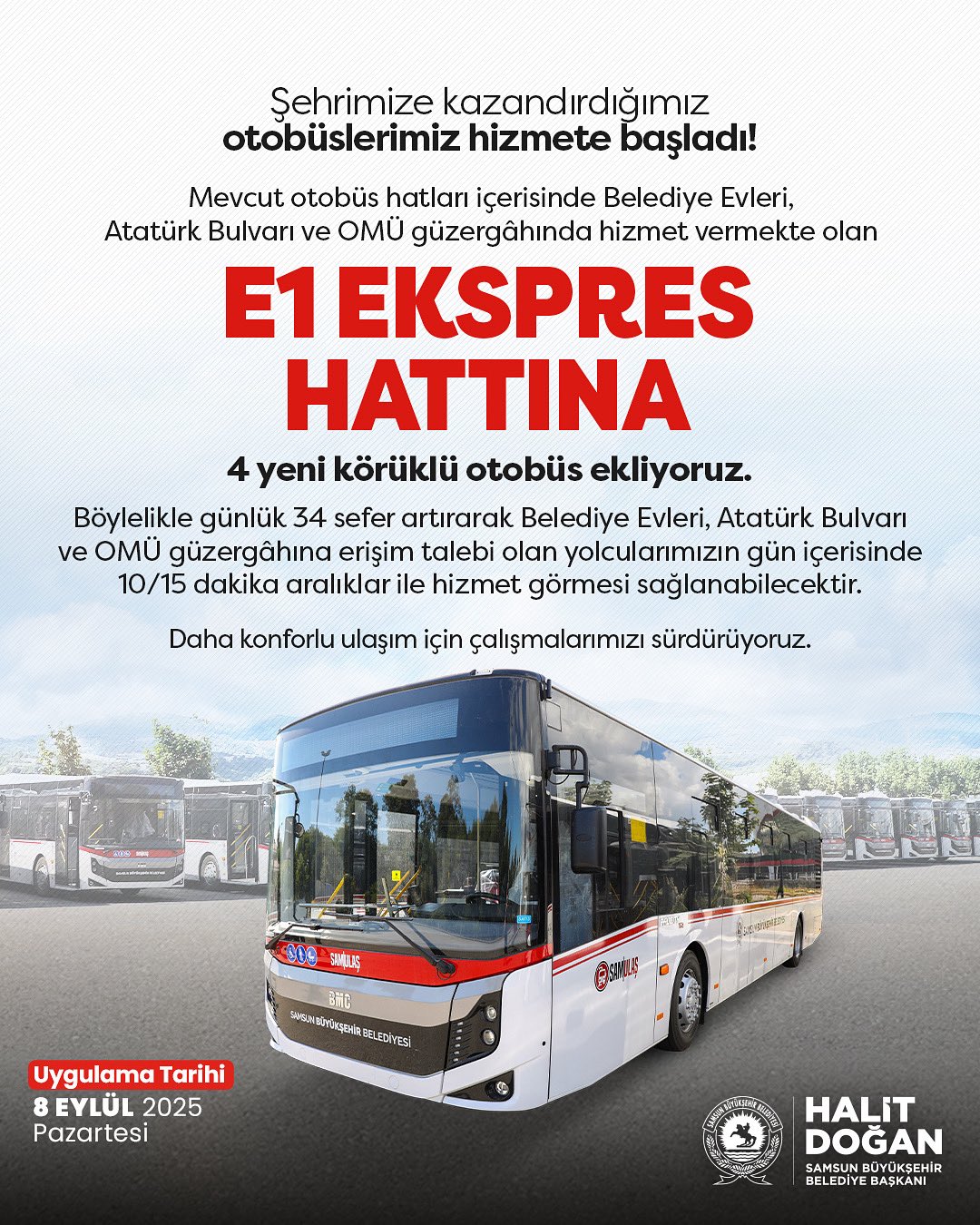 Samsun’da ulaşımda yeni dönem! 8 Eylül'de başlıyor