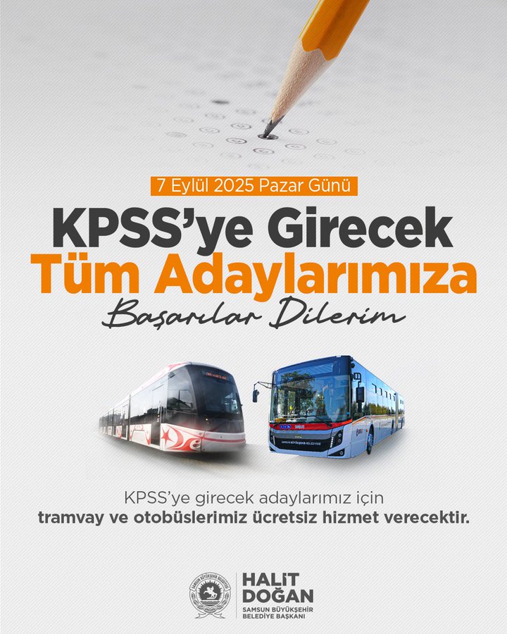 Samsun'da yarın sınava gireceklere müjde! Ulaşım ücretsiz olacak