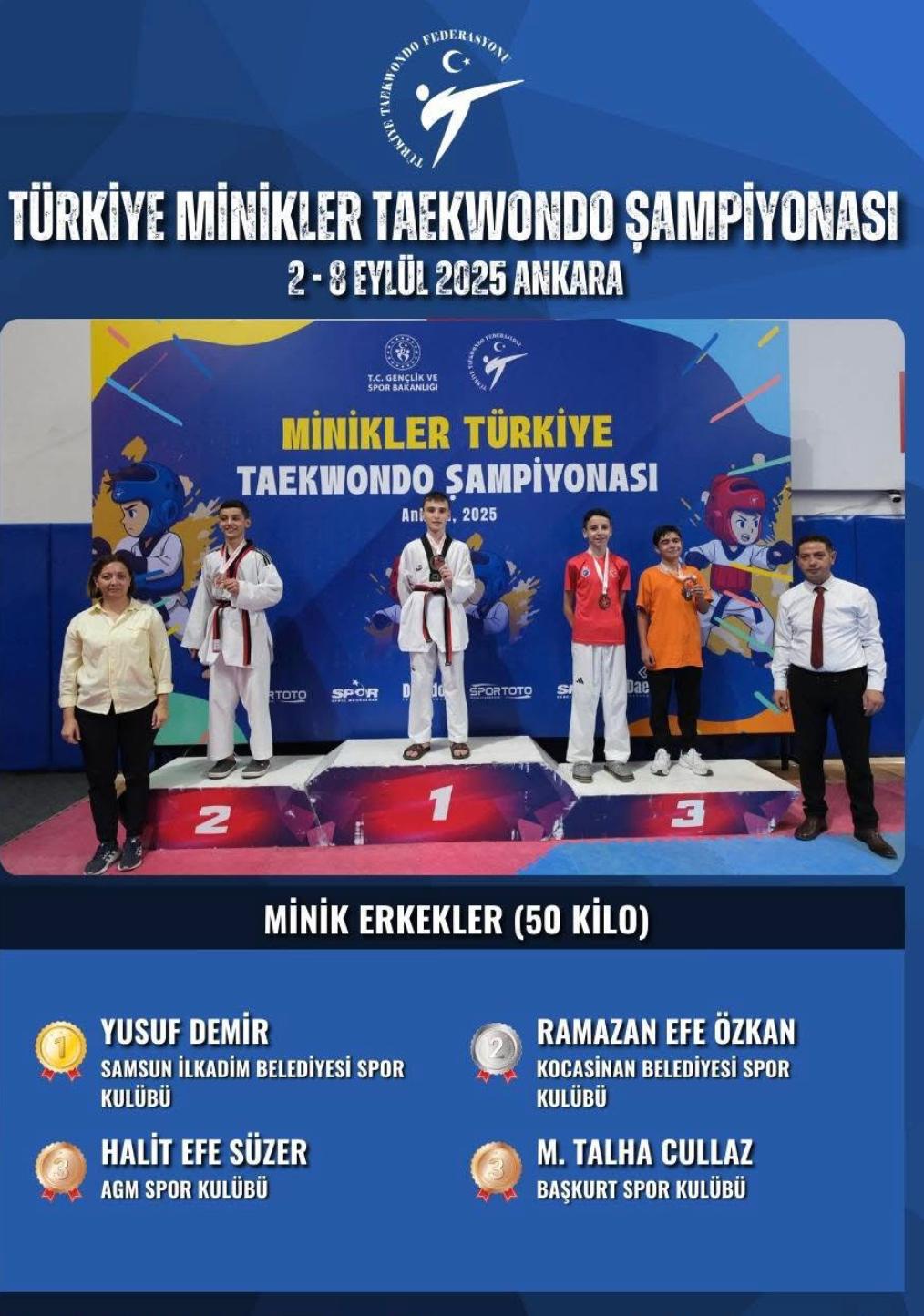 İlkadım Belediyesporlu Yusuf Demir Türkiye Şampiyonu