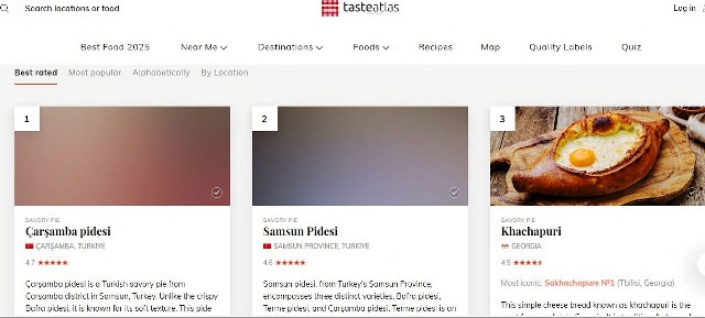 Samsun pidesi ve Çarşamba pidesi dünyanın en iyi turtası seçildi