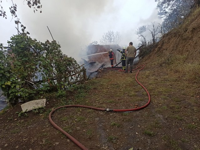 Artvin'de çıkan yangında 4 ev küle döndü