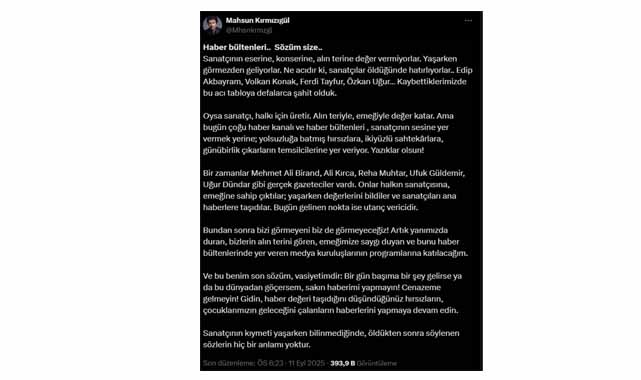 Mahsun Kırmızıgül'den sitem dolu vasiyet açıklaması! Cenazeme gelmeyin