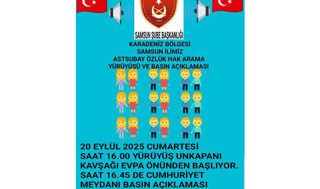 Samsun'da astsubaylar yürüyüş düzenleyecek