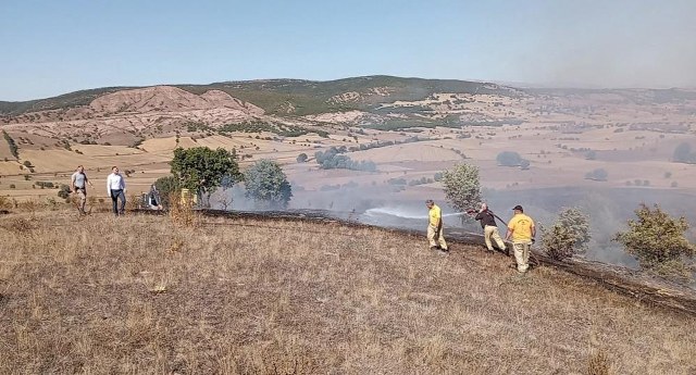 Tokat'taki arazi yangını kilometrelerce öteden görüldü