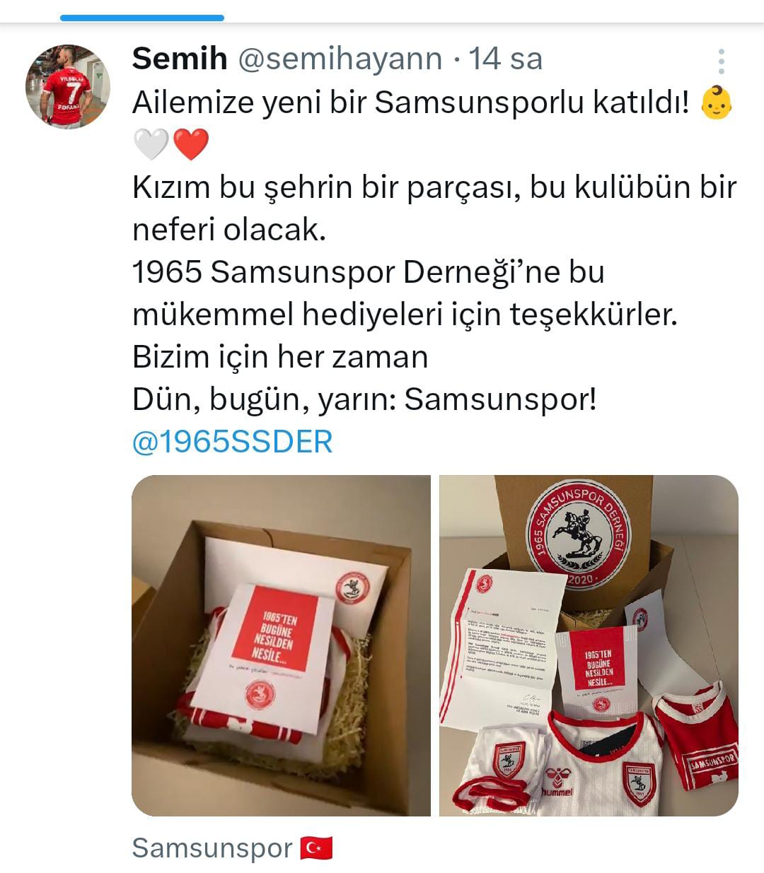 1965 Samsunspor Derneği'nden taraftarlara özel hediye