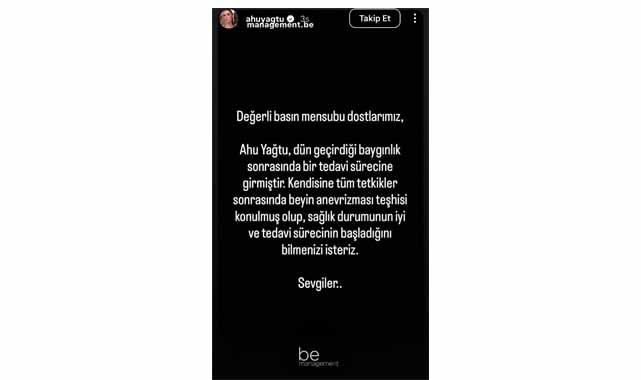 Ahu Yağtu hastaneye kaldırıldı!