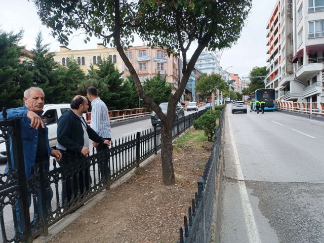 Samsun'da otobüsün lastiği bomba gibi patladı