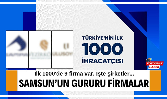 Türkiye'nin ilk 1000 ihracatçısı arasında Samsun'dan 9 firma