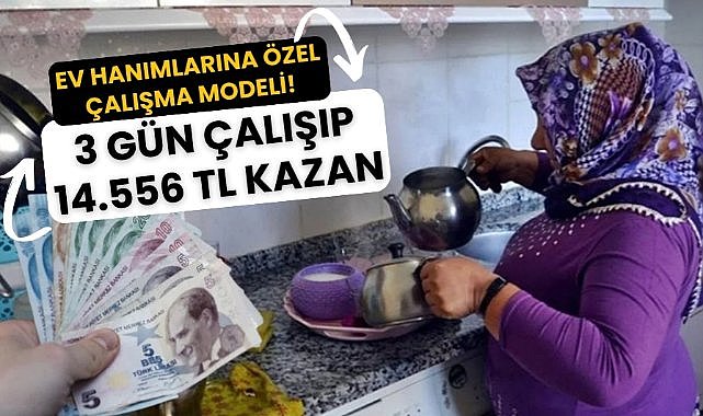 Ev hanımlarına özel çalışma modeli! 3 gün çalışıp 14 bin 556 TL kazanacaklar