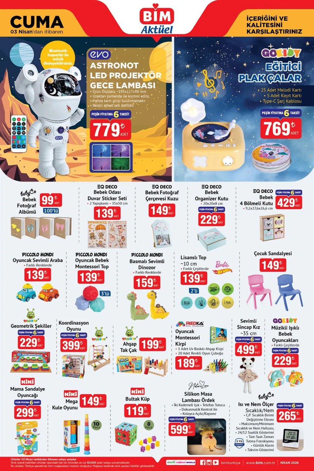 BİM’de teknoloji ve bebek festivali! 3 Nisan 2026 Aktüel Kataloğu yayında-1