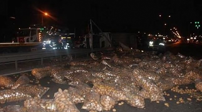 E-5 Karayolu’nda patates oldu