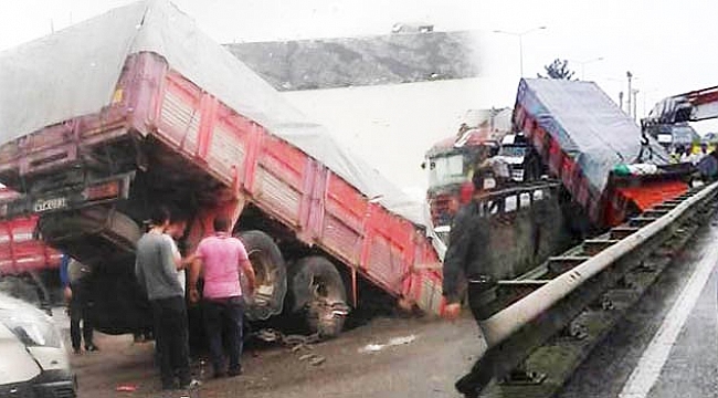 Kamyon su kanalına uçtu