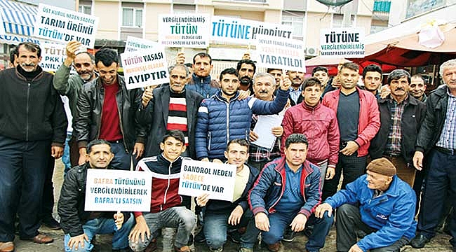 Tütün üreticileri eylem yaptı
