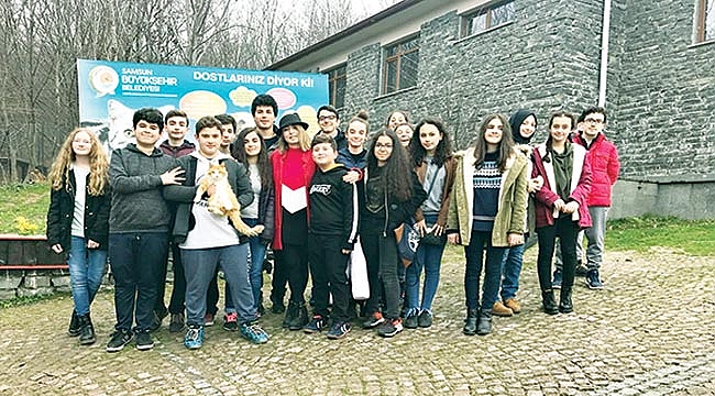Öğrenciler Kedi Kasabası'nı gezdi