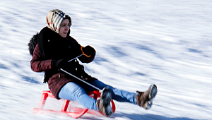 Uludağ'a kızak kuyruğu