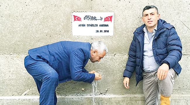 Afrin şehitleri anısına çeşme yaptılar