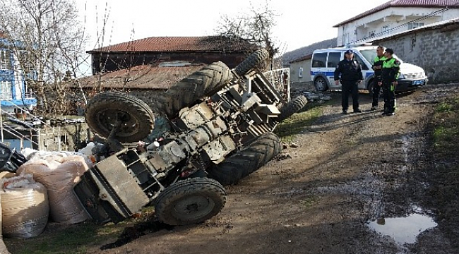 Samsun’da traktör devrildi: 1 yaralı