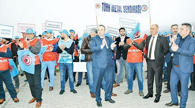 Bafra’da işçi eylemi