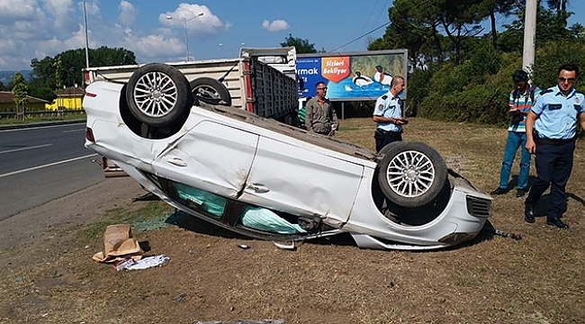Otomobil takla attı