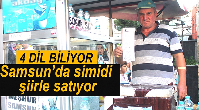 Simidi şiirle satıyor