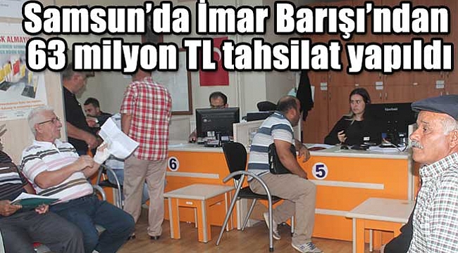 Samsun’da İmar Barışı’ndan  63 milyon TL tahsilat yapıldı