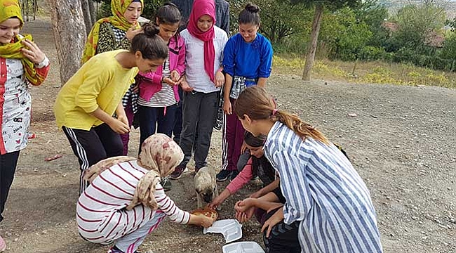 Yavru köpeğin imdadına öğrenciler yetişti
