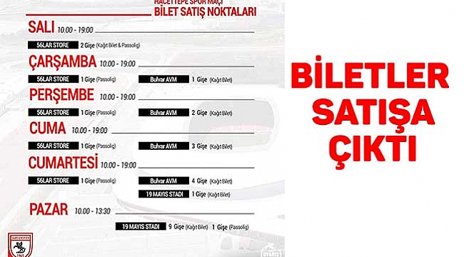 Biletler satışa çıktı