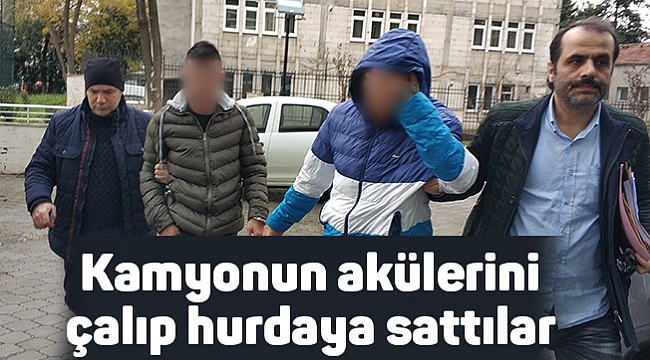 Kamyonun akülerini  çalıp hurdaya sattılar