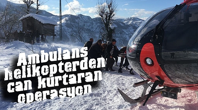 Ambulans helikopterden can kurtaran operasyon
