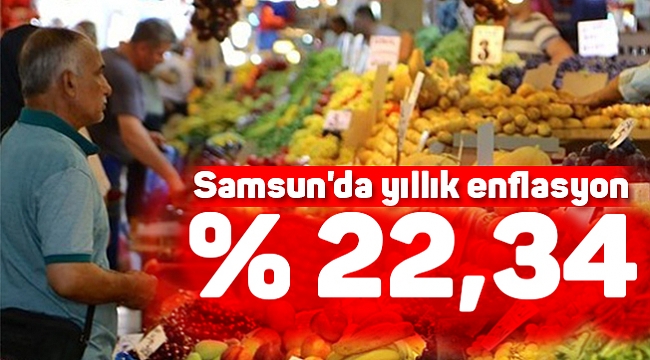Samsun'da yıllık enflasyon yüzde 22,34
