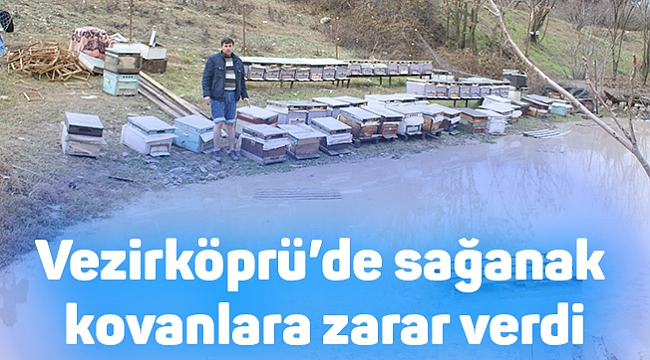 Vezirköprü’de sağanak  kovanlara zarar verdi