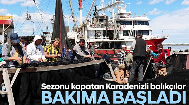 Sezonu kapatan Karadenizli balıkçılar bakıma başladı