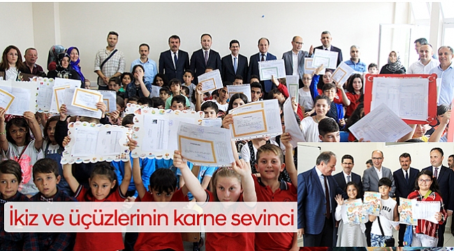 İkiz ve üçüzlerinin karne sevinci
