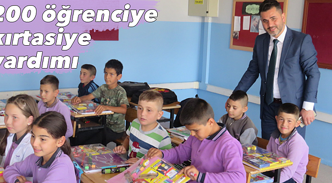 200 öğrenciye  kırtasiye yardımı