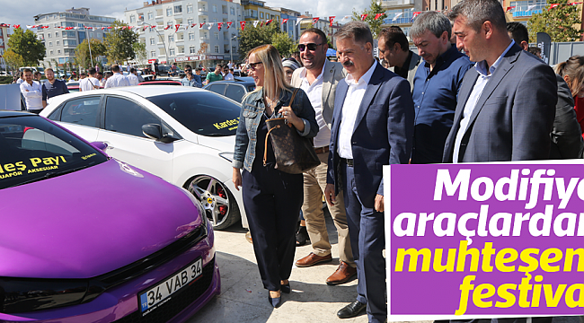 Modifiye araçlardan  muhteşem festival