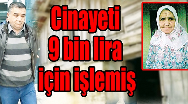 Cinayeti 9 bin lira için işlemiş