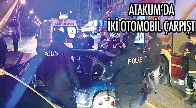 Atakum’da iki otomobil çarpıştı