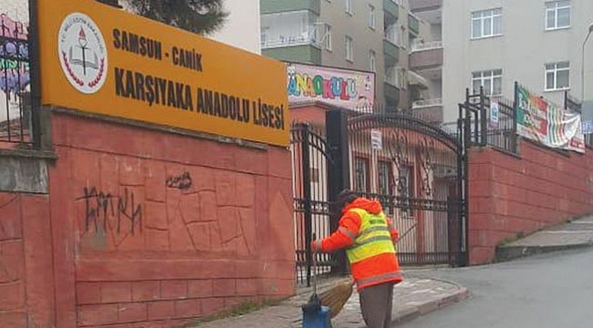 CANİK BELEDİYESİ’NDEN OKULLARDA TEMİZLİK