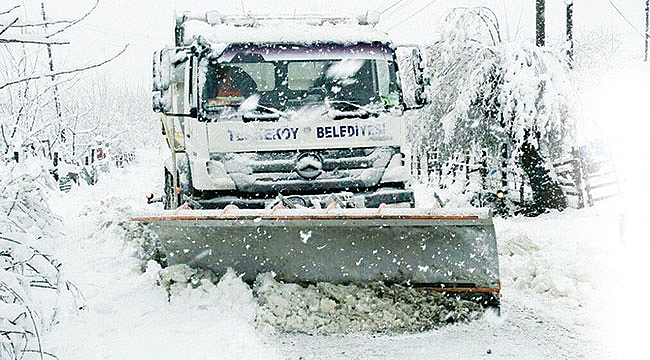 Tekkeköy’de karla mücadele  