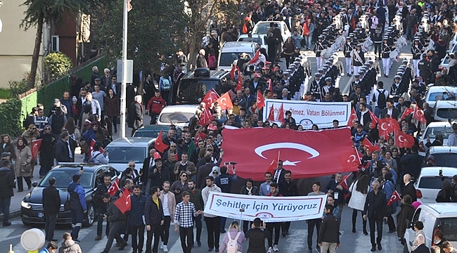 Çanakkale şehitleri için yürüyüş