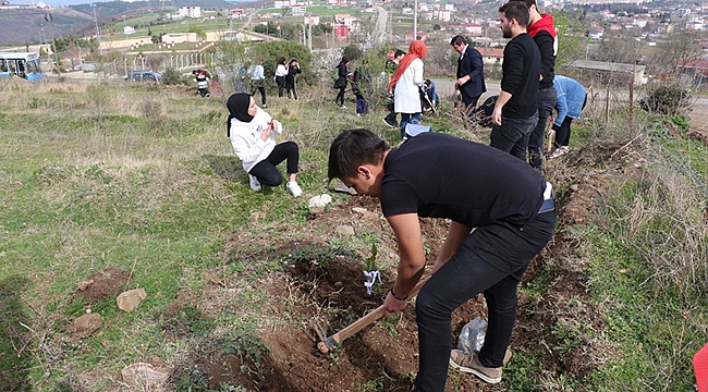 Öldürülen kadınlar için fidan diktiler