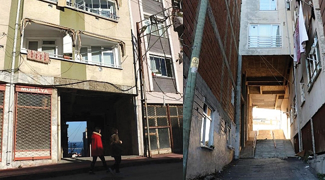 Samsun'da altından yol geçen 5 katlı bina, görenleri şaşırtıyor