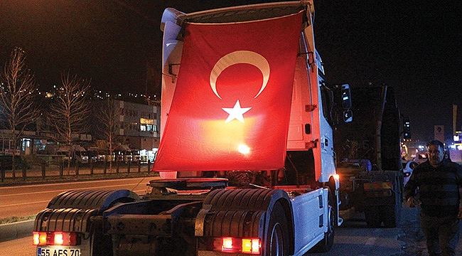 Şehitler için dev konvoy