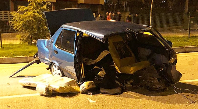 İkiye bölünen araçta can verdi