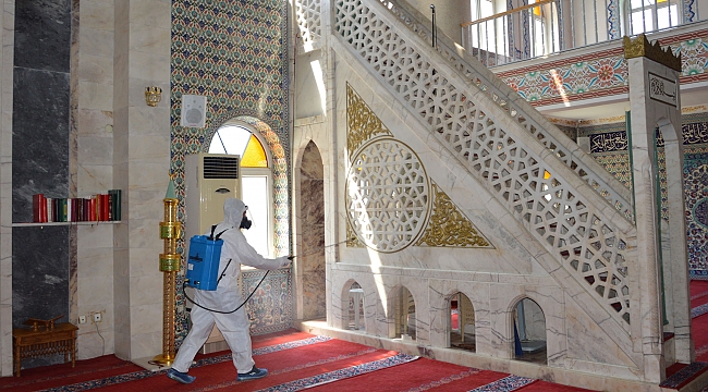 Havza’da camiler dezenfekte edildi