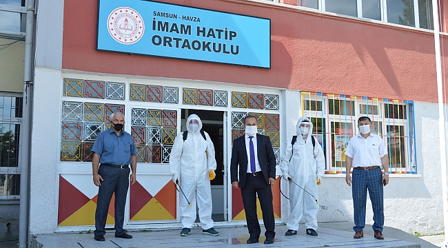 Havza'da okullara dezenfeksiyon