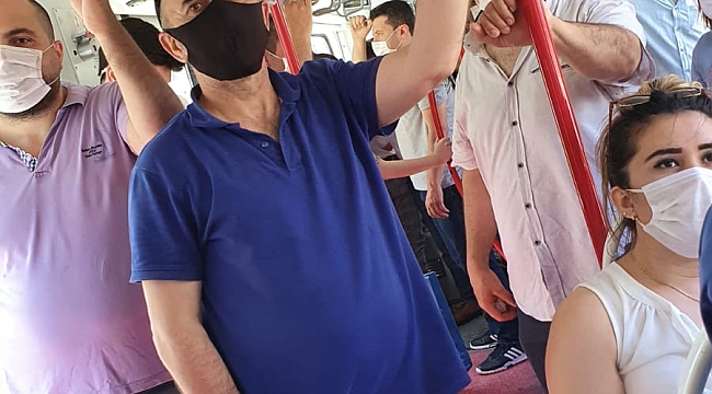 Tramvayda sosyal mesafe sıfır